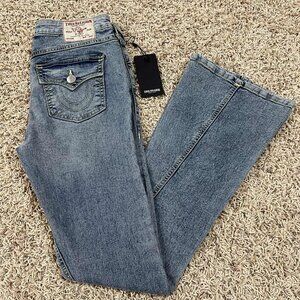 True Religion Women’s Joey Mid Rise Flap Pocket Flare Jeans, Size 28 (New)